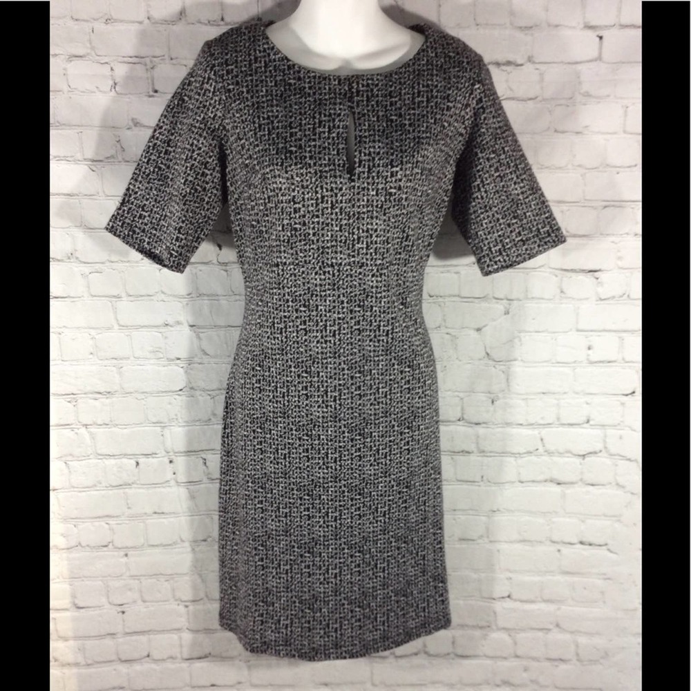 LENNIE FOR NINA LEONARD DRESS B/W MEDIUM EUC